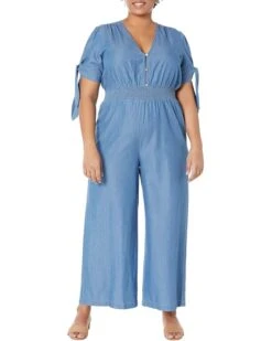 MICHAEL Michael Kors Tencel V-Neck Tie Jumpsuit | Jumpsuits & Rompers